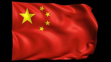 China bandeira tecelagem animação. 4k chinês bandeira vôo dentro a céu video