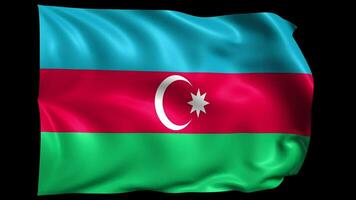 azerbaijan flagga vävning animation. 4k azerbaijan flagga flygande i de himmel video