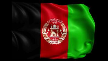 Afganistán bandera Costura animación. 4k afgano bandera volador en el cielo video