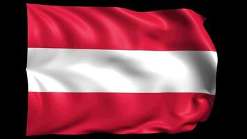 Oostenrijk vlag het weven animatie. 4k Oostenrijk vlag vliegend in de lucht video