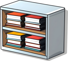 book shelf with books on it png ai generative