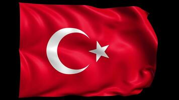 Turkey Flag Weaving Animation. 4K Turkey Flag Flying in the Sky video