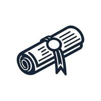 Folded diploma icon. Vector illustration