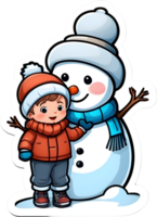 Engel Schneemann und Schneemann png ai generativ