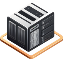 serveur Icônes ensemble, isométrique, 3d, isométrique Icônes, serveur, serveur étagère, ai génératif png