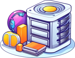 server icons set, isometric, 3d, isometric icons, server, server rack, ai generative png