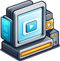 server icons set, isometric, 3d, isometric icons, server, server rack, ai generative png