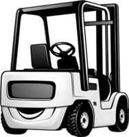 a forklift truck sticker on a transparent background , ai generative png