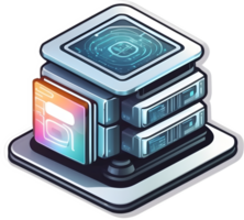 server icons set, isometric, 3d, isometric icons, server, server rack, ai generative png