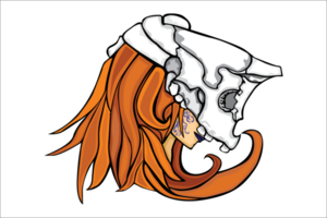 Artwork - Woman's Face Using Skull Mask png