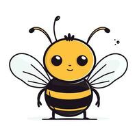 linda dibujos animados abeja. vector ilustración de un linda dibujos animados abeja.