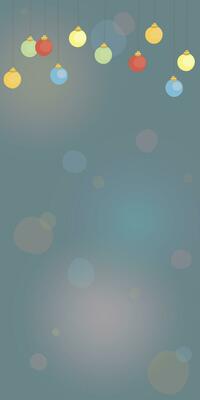 Colorful hanging evening balls with blurred background vector illustration childish style. Party background vertical template have blank space.