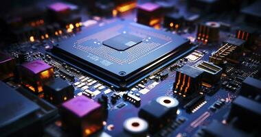 Processor Patterns. The Art of Computer Motherboards and Microchips. Generative AI photo