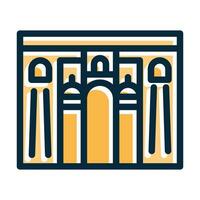 New Bridge Of Ronda Vector Thick Line Filled Dark Colors