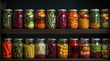 Harvest in a Jar - The Delight of Freshly Preserved Seasonal Delights. Generative AI photo