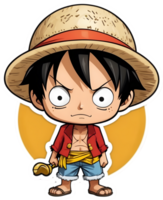 een stuk sticker ai generatief luffy png