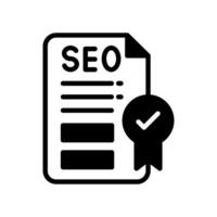 seo certificado icono en vector. ilustración vector