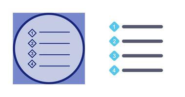 Unique Numbered list Vector Icon