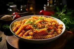 photos of pasta in brodo in indoor photo studio AI Generated