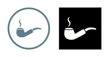 Unique Lit Smoking Pipe Vector Icon