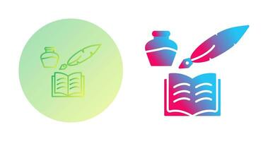 Unique Quill and Book Vector Icon