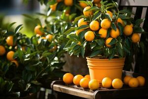 orange tree in a pot AI Generated photo