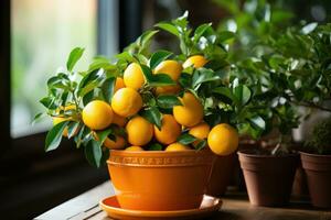 orange tree in a pot AI Generated photo