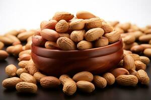 photos of peanuts in indoor photo studio AI Generated