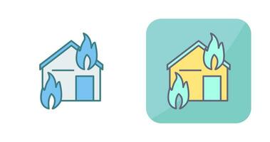 Unique Fire Consuming House Vector Icon