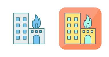 Unique Burning Building Vector Icon