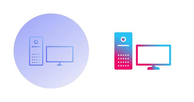 icono de vector de computadora único