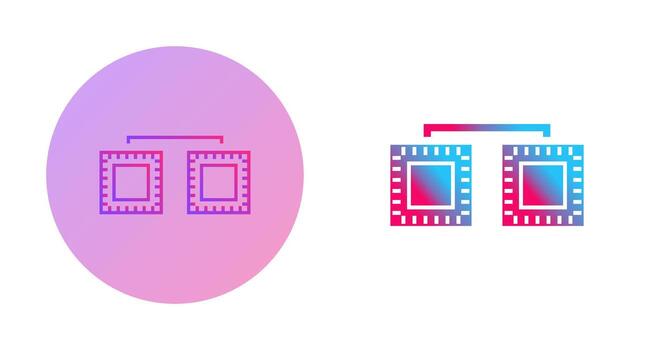 Unique Processors Connected Vector Icon