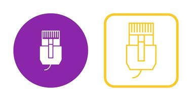 icono de vector de cable de internet único