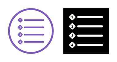 Unique Numbered list Vector Icon