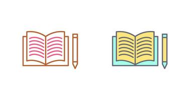 Unique Pencil and Book Vector Icon