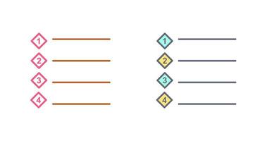 Unique Numbered list Vector Icon