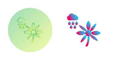 Flower with rain Vector Icon