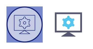 icono de vector de configuración de computadora