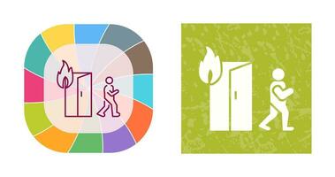 Unique Running from Fire Vector Icon