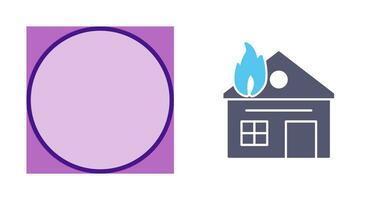 Unique House on Fire Vector Icon