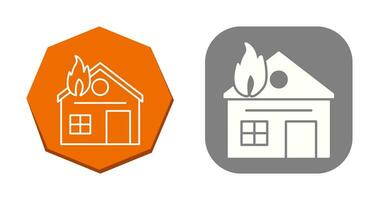 Unique House on Fire Vector Icon