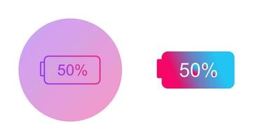 Unique Half Battery Vector Icon