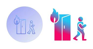 Unique Running from Fire Vector Icon