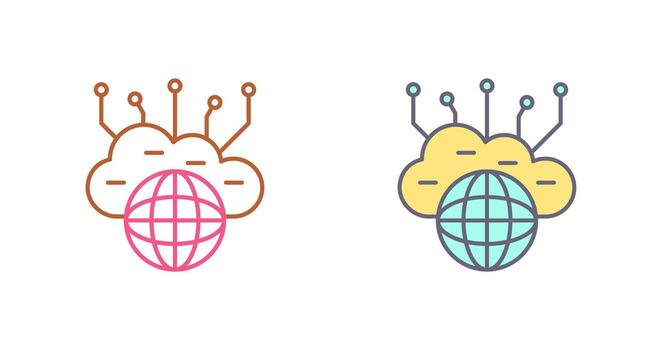 Computing Cloud Vector Icon