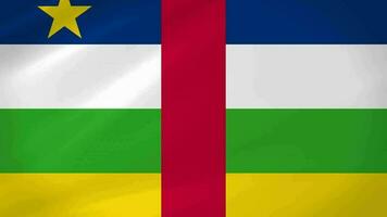 centrale africano repubblica agitando bandiera realistico animazione video
