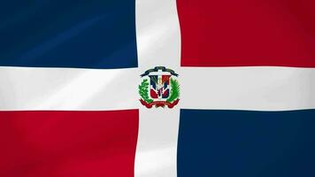 Dominican Republic Waving Flag Realistic Animation Video