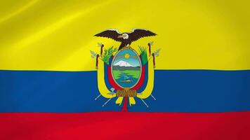 Ecuador Waving Flag Realistic Animation Video