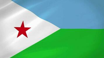 Djibouti Waving Flag Realistic Animation Video