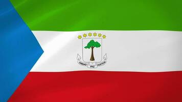 équatorial Guinée agitant drapeau réaliste animation vidéo video