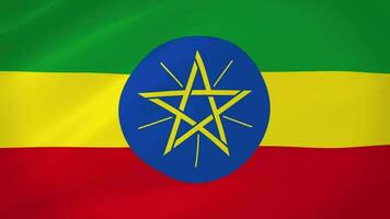 Ethiopië golvend vlag realistisch animatie video